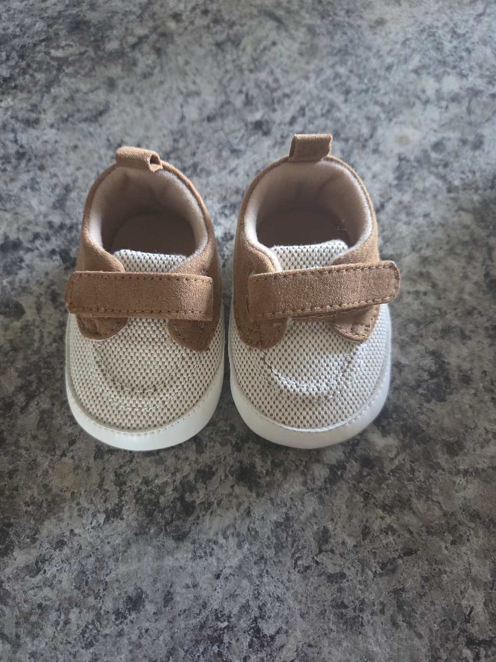 Infant Mesh & Suede Casual Shoes in Tan and White